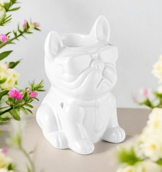 Brûle parfum bouledogue blanc