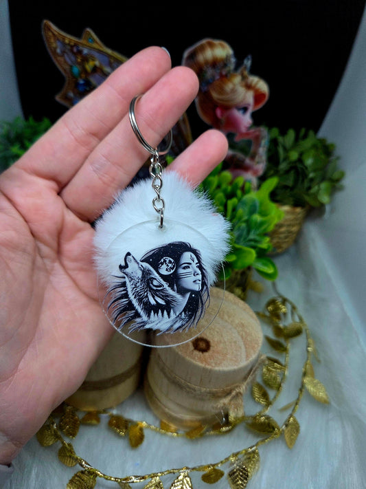 Porte clefs pompon