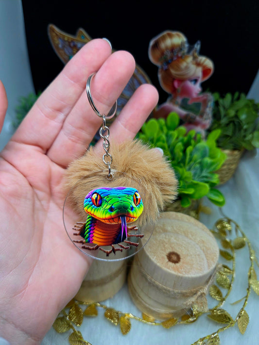 Porte clefs pompon