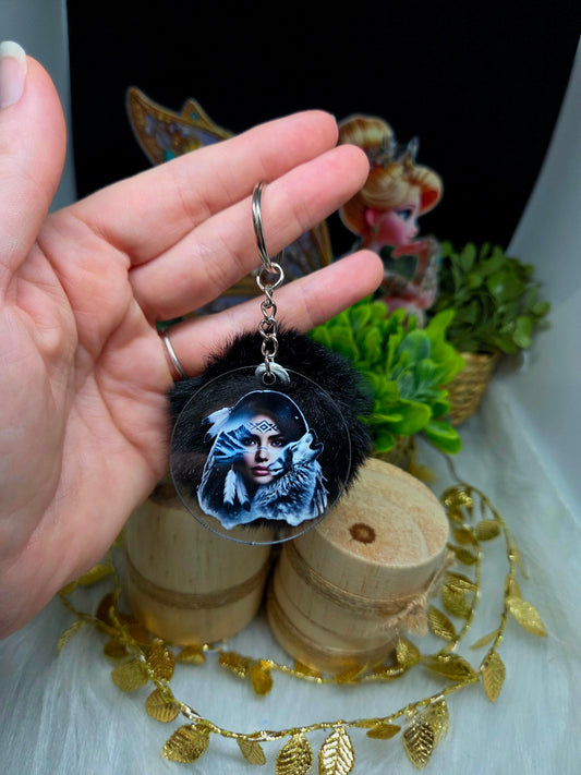 Porte clefs pompon