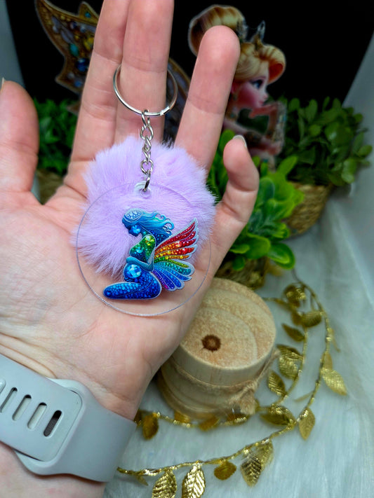 Porte clefs pompon