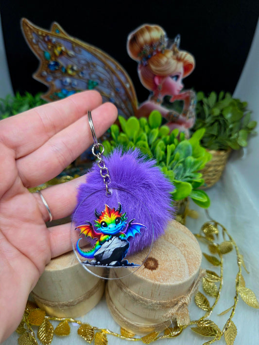 Porte clefs pompon