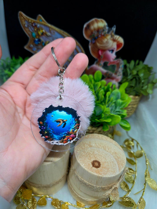 Porte clefs pompon